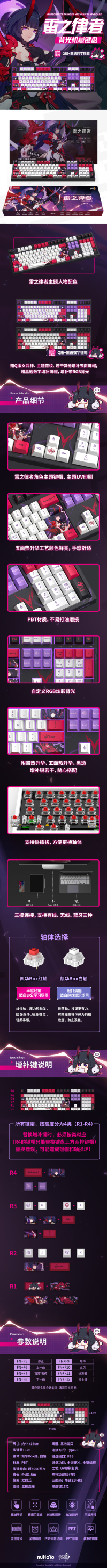 Raiden Mei Custom Mechanical Keyboard (Herrscher of Thunder) (7)