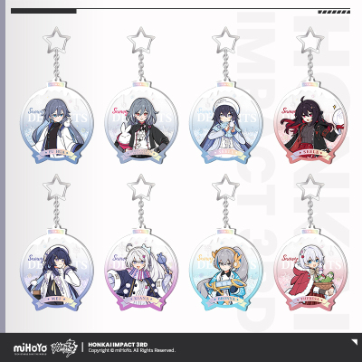 Flowing Glitter Acrylic Keychain (银冬雪趣系列)