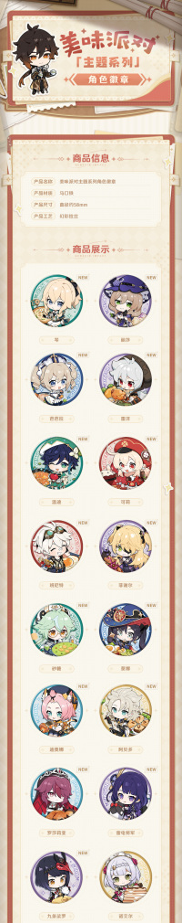 Character Badge (美味派对主题系列) (4)