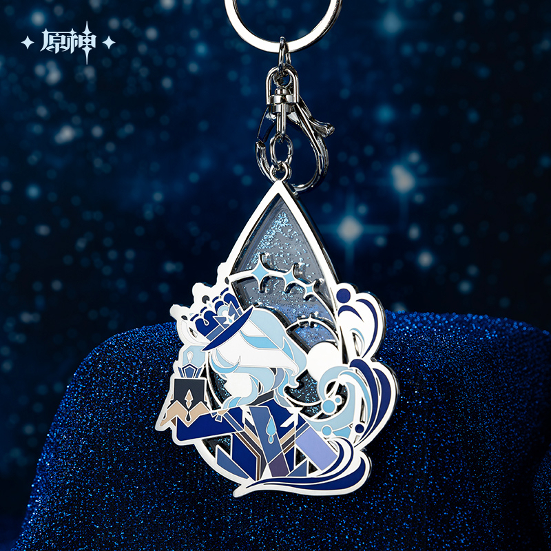 Furina Flowing Glitter Metal Keychain (舞台焦点)