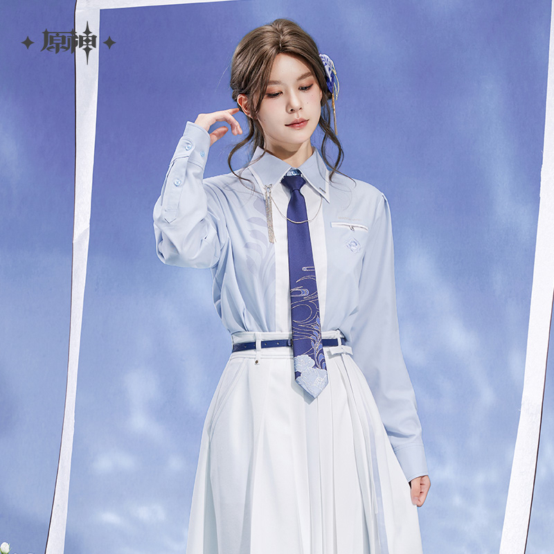 Kamisato Ayato Impression Series Color-Block Shirt with Tie