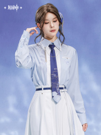 Kamisato Ayato Impression Series Color-Block Shirt with Tie (5)