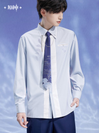 Kamisato Ayato Impression Series Color-Block Shirt with Tie (4)