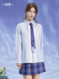 Kamisato Ayato Impression Series Color-Block Shirt with Tie (2)