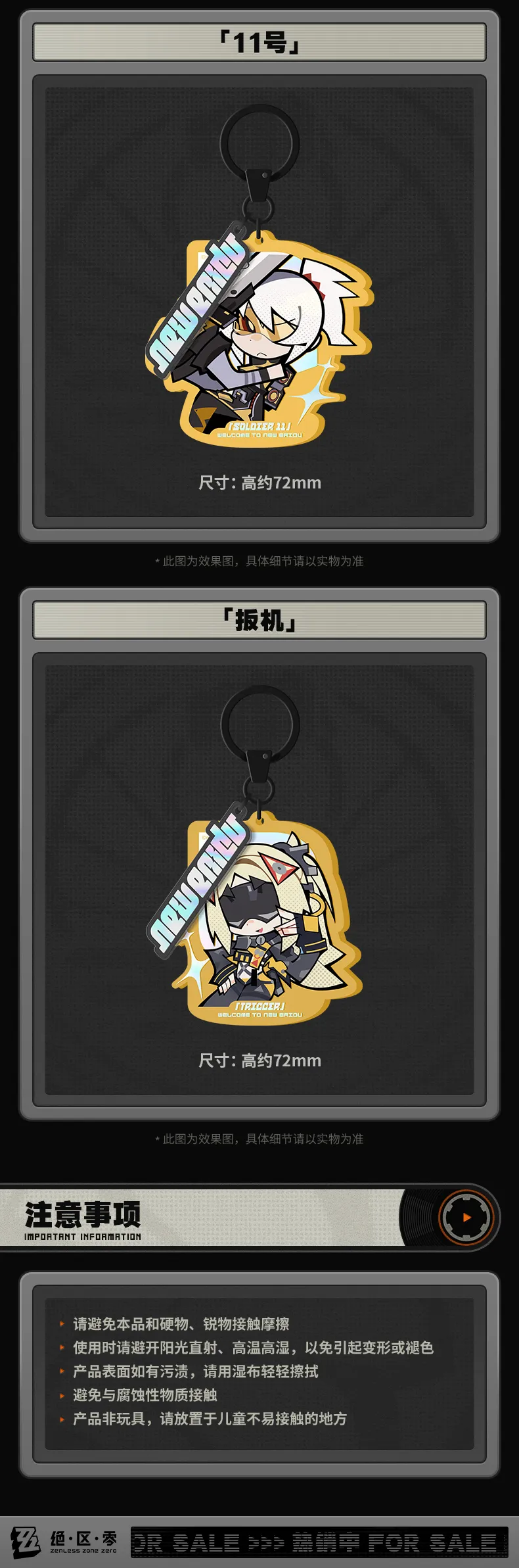 Zenless Zone Zero New Eridu Series Q-Type Obol Squad Acrylic Keychain (Nov 2025)