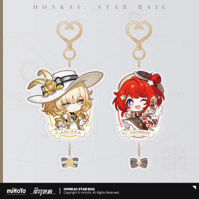 Express Travelogue Series Chibi Acrylic Keychain - Tribbie, Aglaea