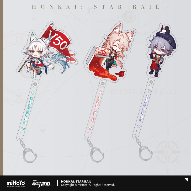 Chibi Portrait Acrylic Photo Prop Stick (美味齐享系列) - Moze, Feixiao, Jiaoqiu