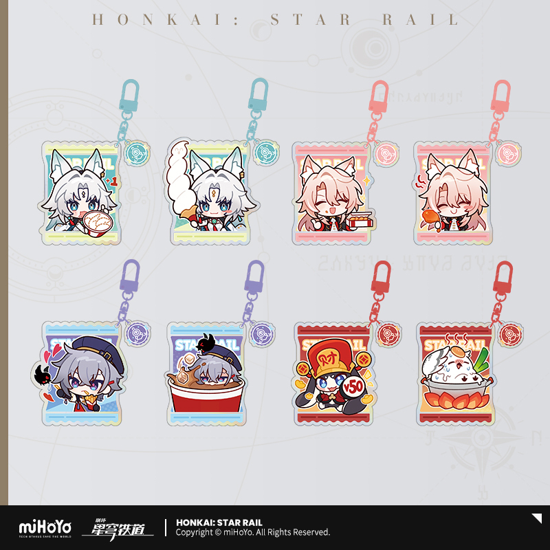 Chibi Emote Acrylic Keychain (美味齐享系列) - Owlbert, Pom-Pom