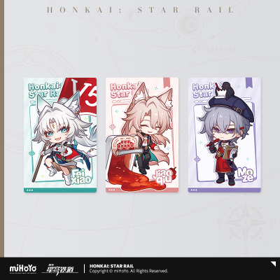 Chibi Portrait Laser Collectible Card (美味齐享系列) - Moze, Feixiao, Jiaoqiu
