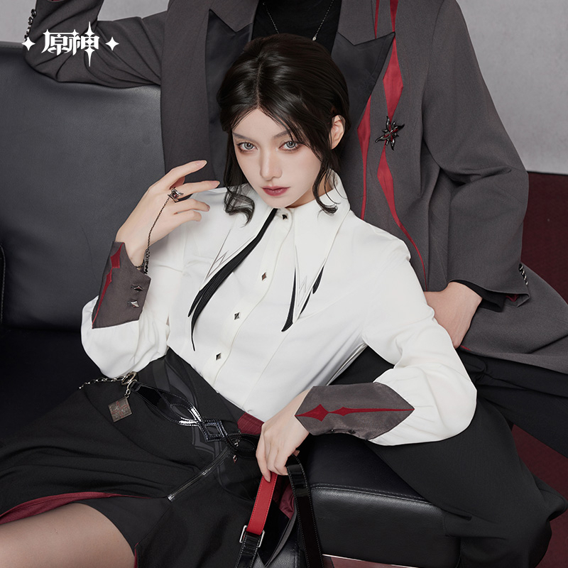 Arlecchino Impression Series Tie-Waist Fitted Shirt