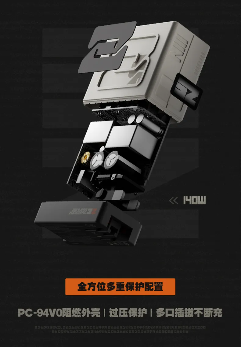 Zenless Zone Zero 140W GaN Three-Port Fast Charging Adapter | Zenlesszonezero.toys