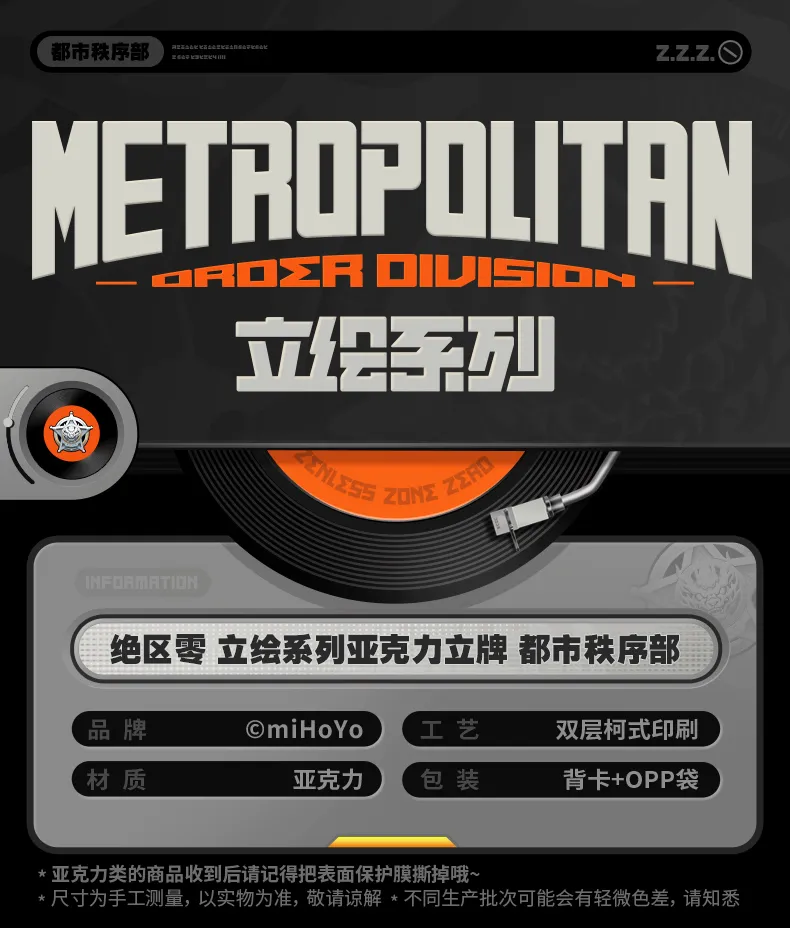 Zenless Zone Zero Metropolitan Order Division Acrylic Stand (July 2026)