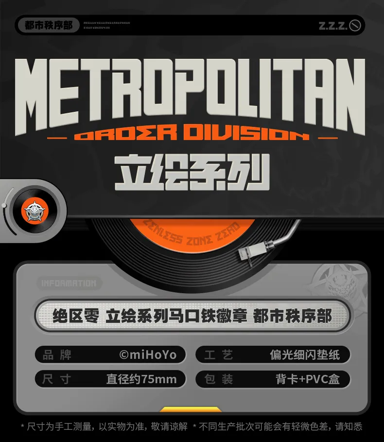 Zenless Zone Zero Metropolitan Order Division Badge (July 2026)